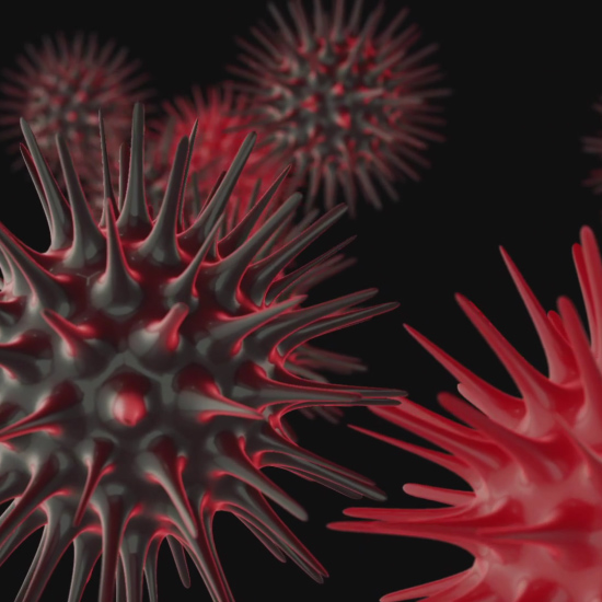 Animated Red Virus Moving From Left to Right