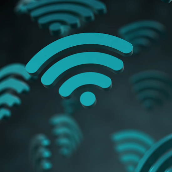 Rotating 3D WiFi Symbol Background